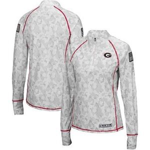 Georgia Bulldogs Military Inspired White and Gray Quarterzip S